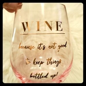 ● Stemless Wine Glass, Pink, NEW